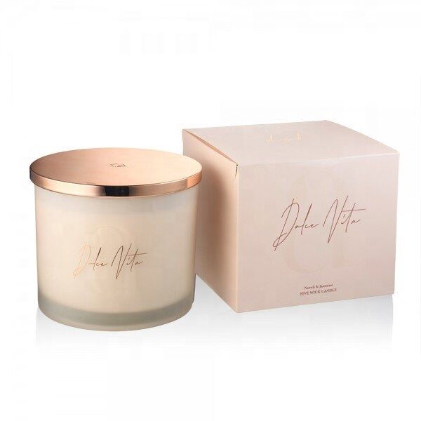 Handmade Luxury Custom Aroma Soy Wax Glass Candle Home Dec