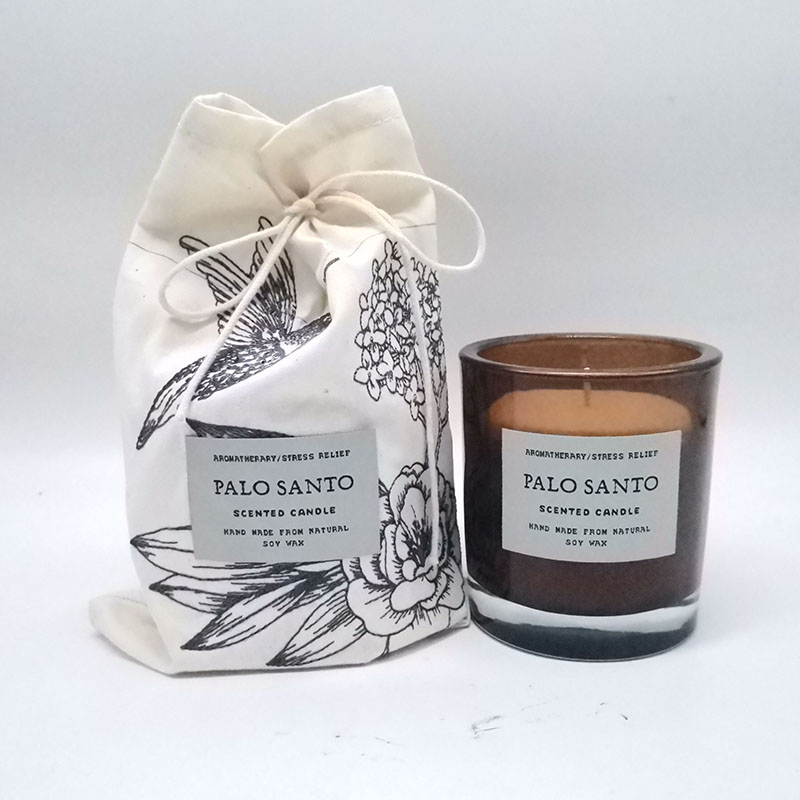 New Design Private Label Natural Soy Wax Strong Scented Candles in Cotton Bag