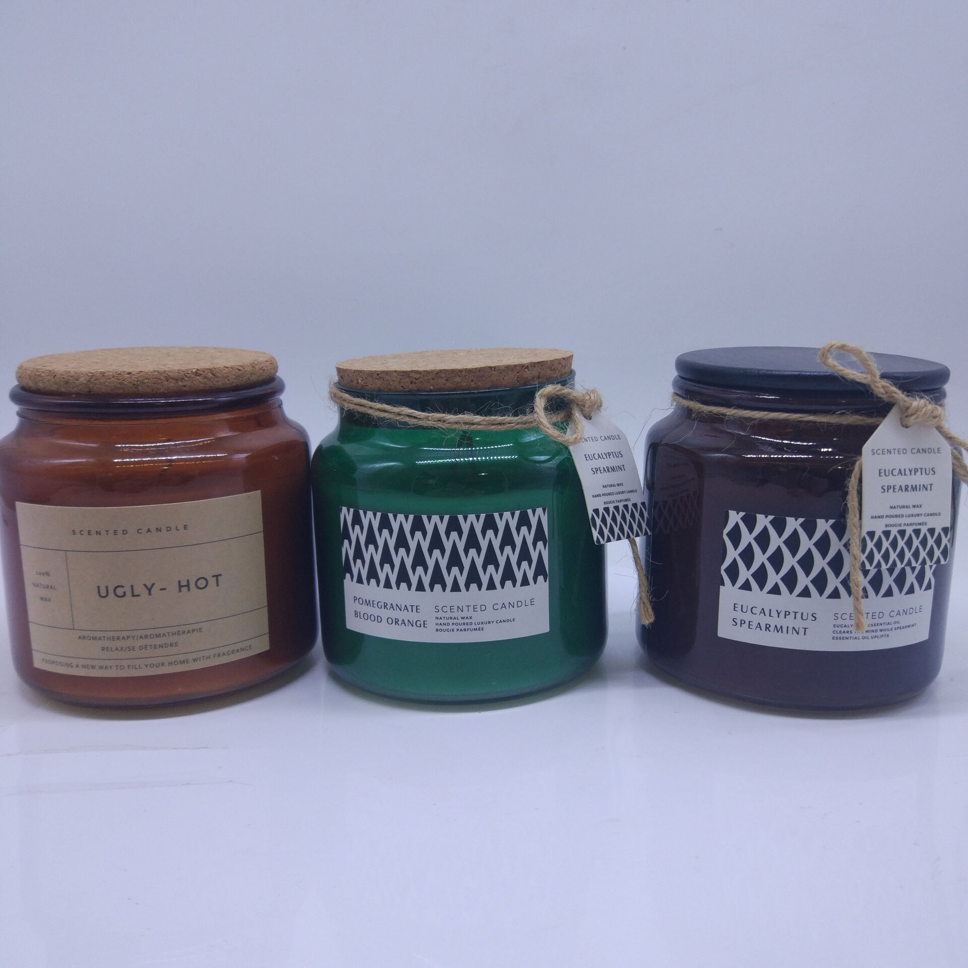 Wholesale private label luxury christmas glass 100% natural soy wax scented candles