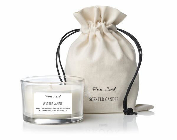 Three wicks Soy wax scented Candle with fabric bag