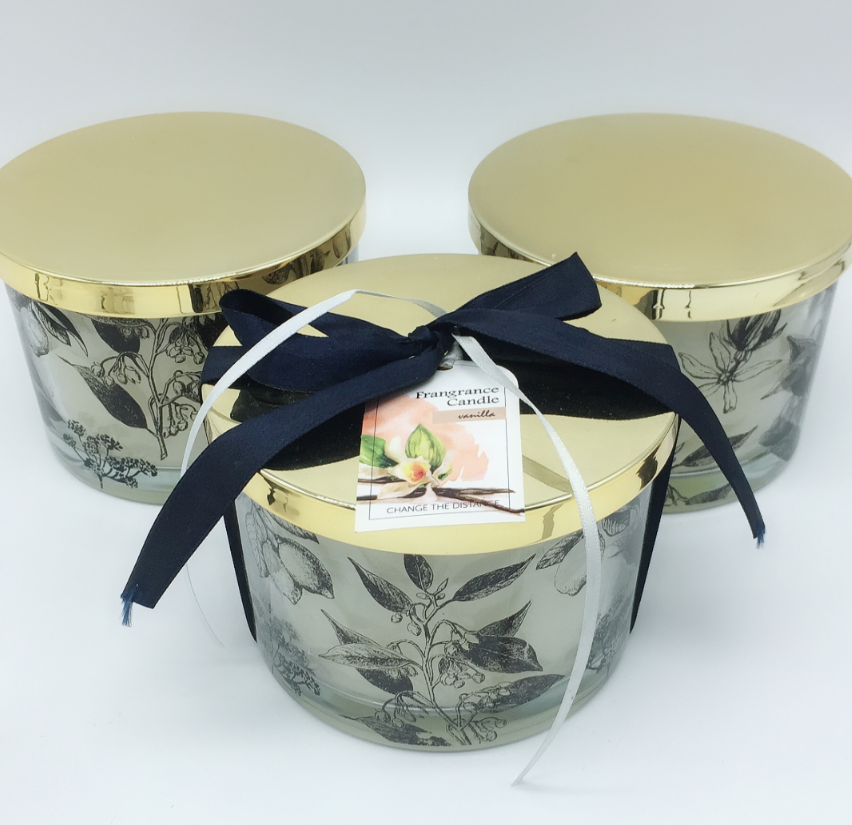 Large 3 wicks Triple Wick Luxury Customized Scented Candles Handmade Aromatherapy Soy wax Luxury