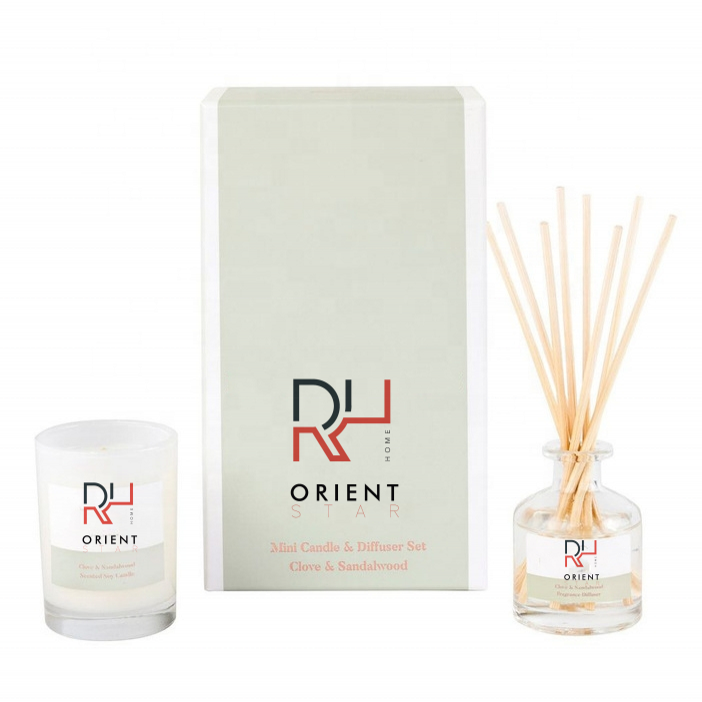 Aroma Naturals Promotion Handmade Farmhouse Eco Friendly Scented Candle Diffuser Set