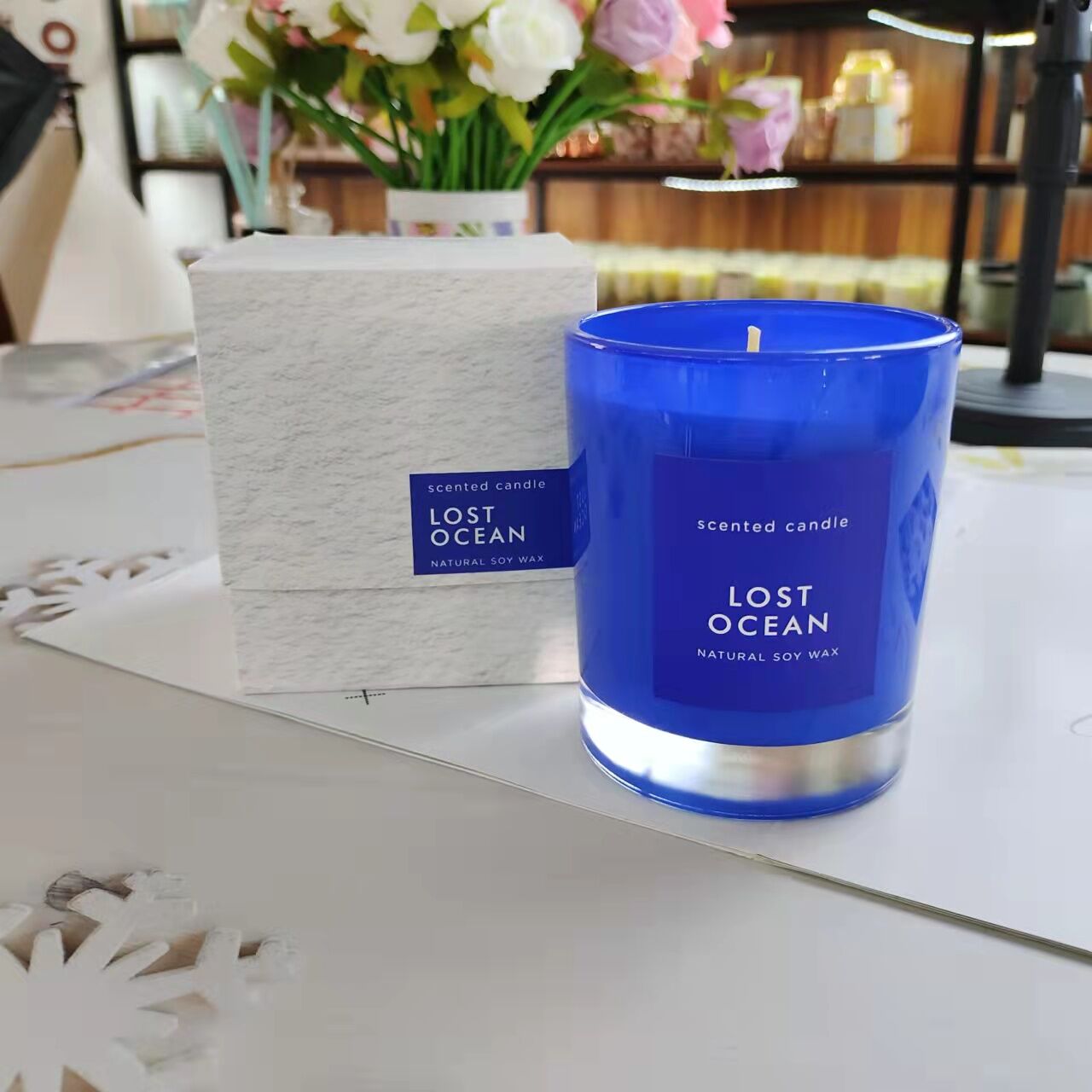 Wholesale soy wax private label scented candles with wood lid