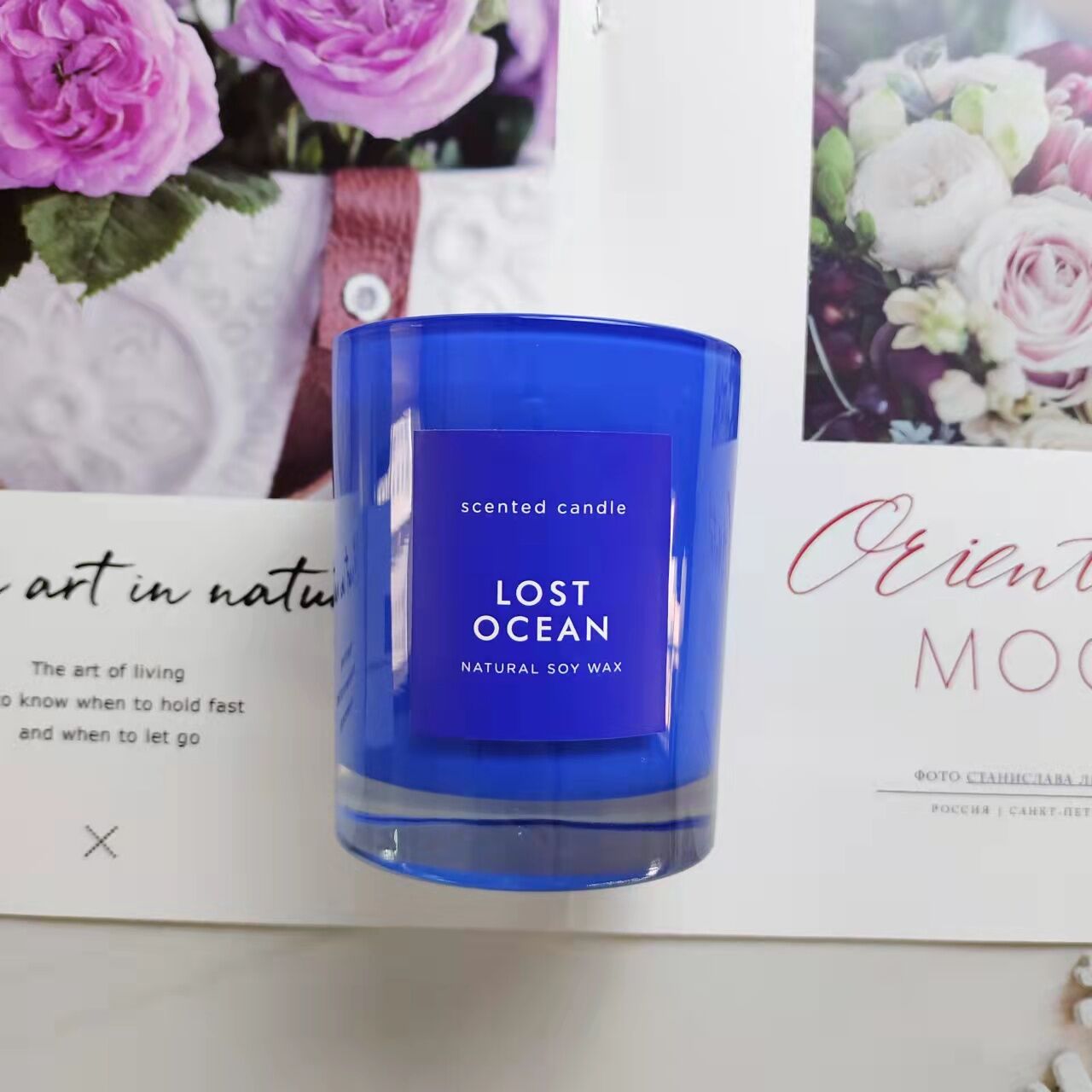 Wholesale soy wax private label scented candles with wood lid