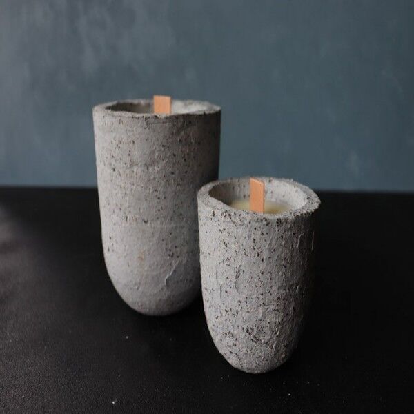 Luxury Scented Cement Holder Classic Candle Home Decoration Natural Essential Oil Wood wick