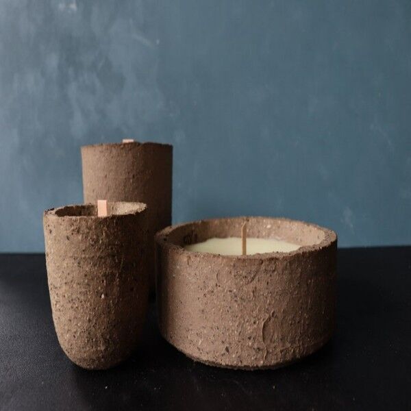 Luxury Scented Cement Holder Classic Candle Home Decoration Natural Essential Oil Wood wick