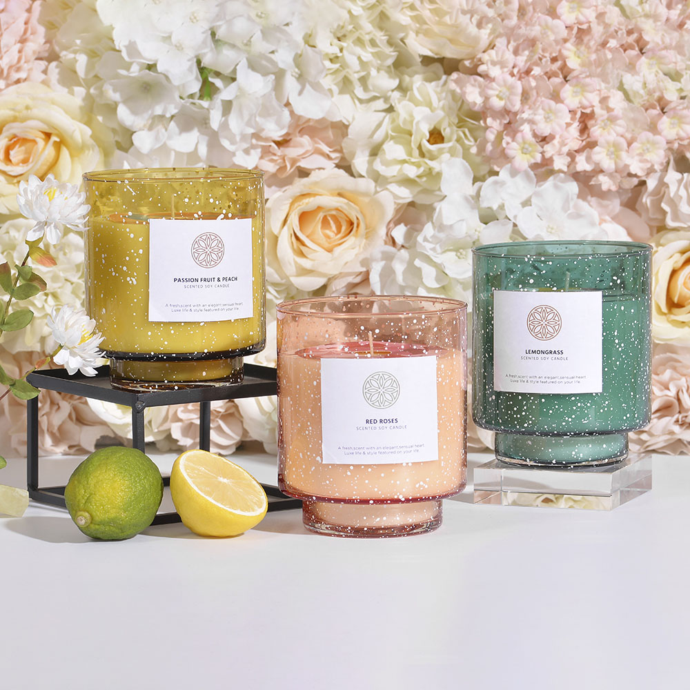 luxury private label soy wax essential oil candle manufacturer scented candles with wood lid