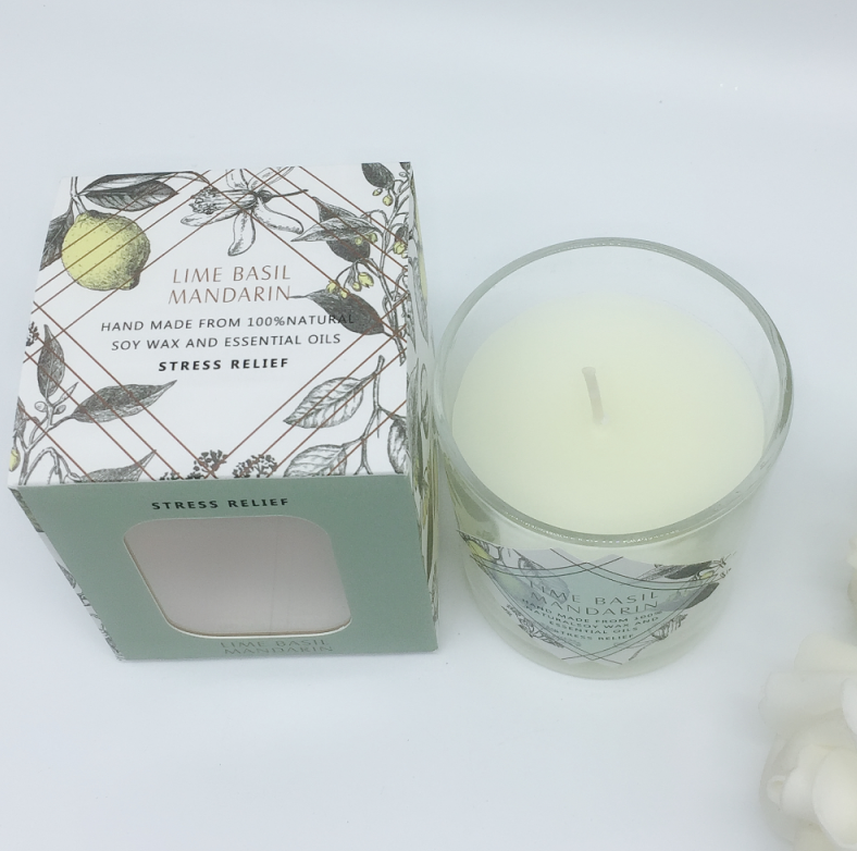 Personalized Private Label Eco Friendly Smokeless Natural Soy Wax Glass Gar Scented Candles