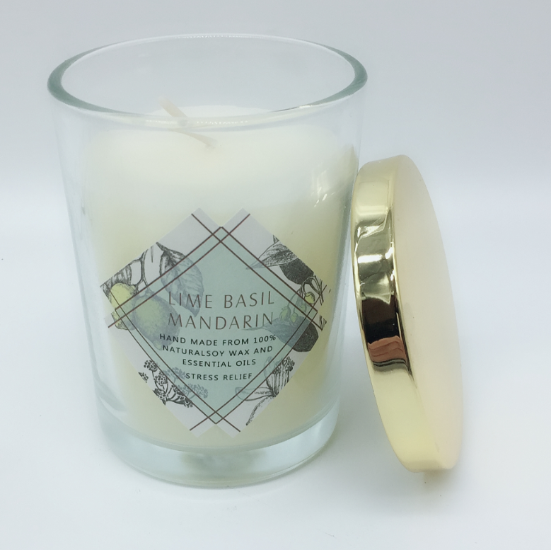 Personalized Private Label Eco Friendly Smokeless Natural Soy Wax Glass Gar Scented Candles