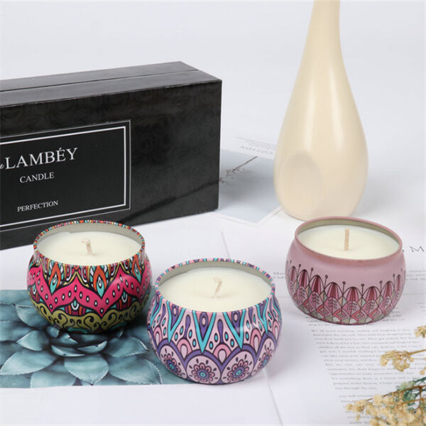 Customized Private LOGO Label Gift set Tin Soy Wax Candle