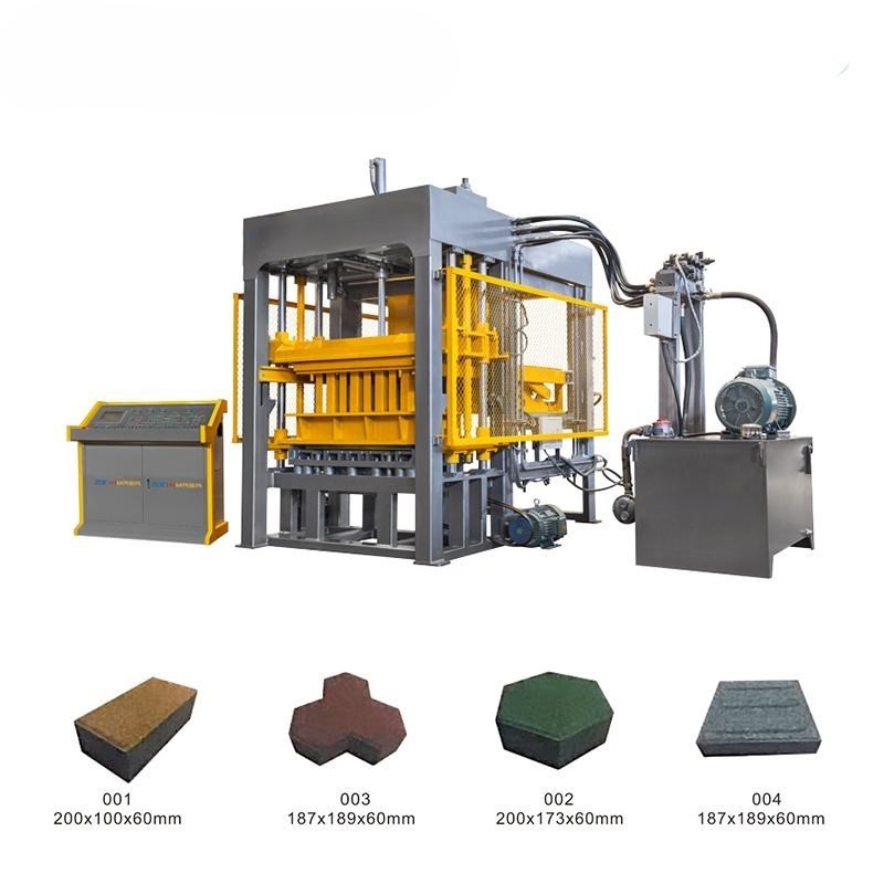 Hollow Blocks Maker Machine QTJ4-24 Hydraulic Engine PLC Gear Concrete Paver Block Manufacturing High Efficiency Easy Operation