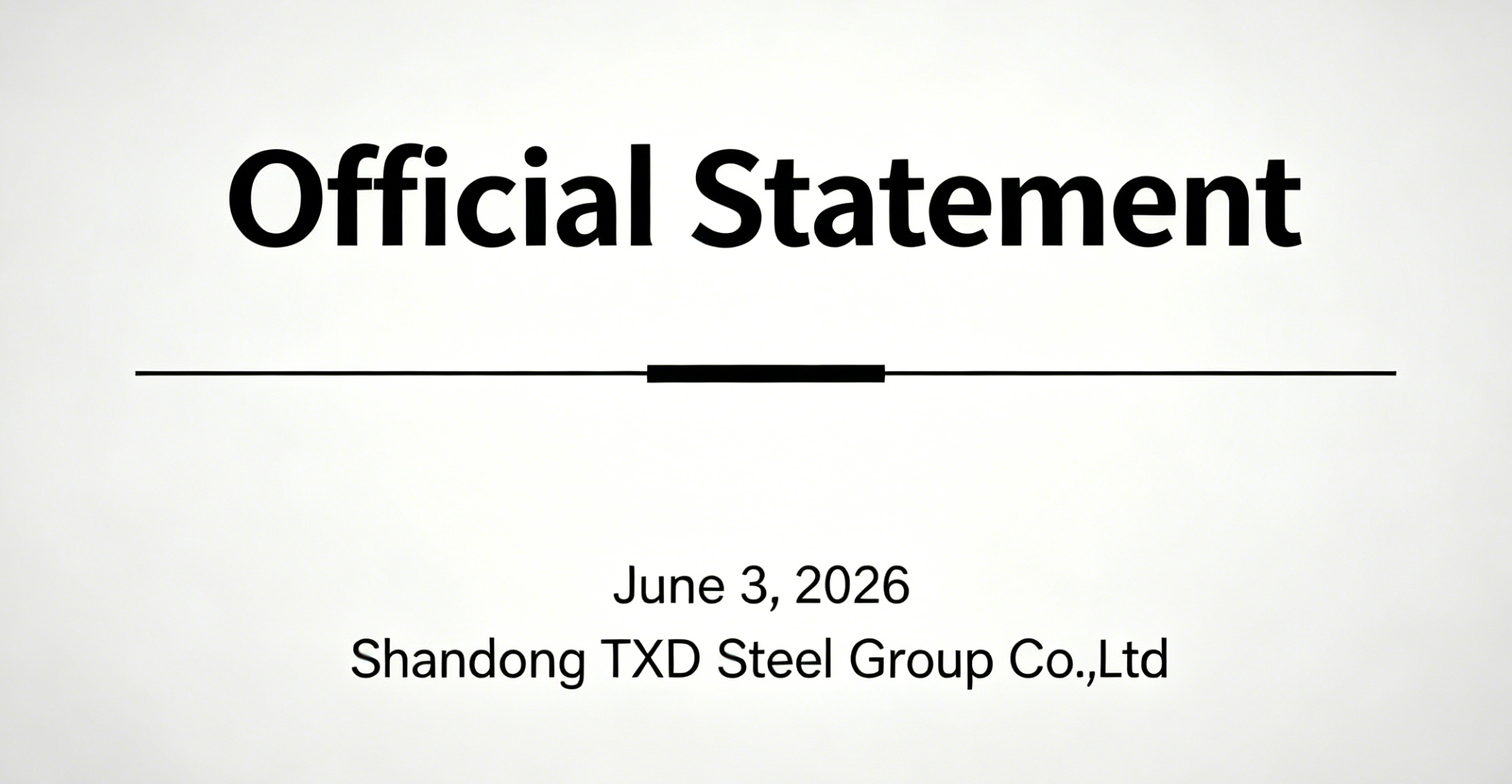 Official Statement: No Affiliation with ZIDA STEEL