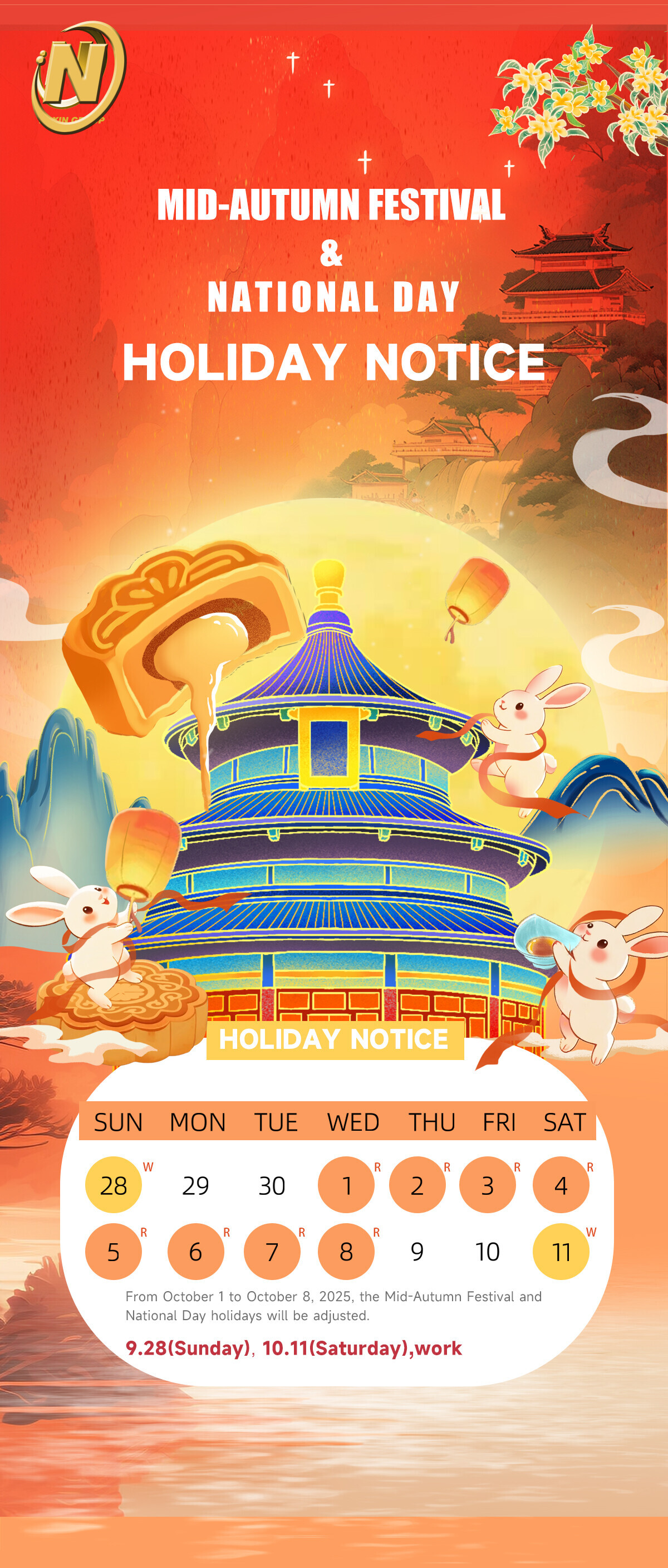 National Day & Mid-Autumn Festival Holiday Notice (2025)