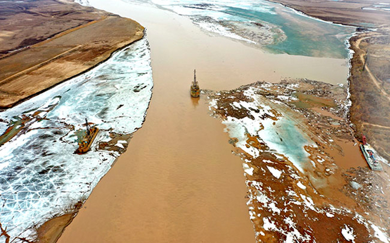 Zhaojunfen section of the Yellow River in Inner Mongolia is fully opened