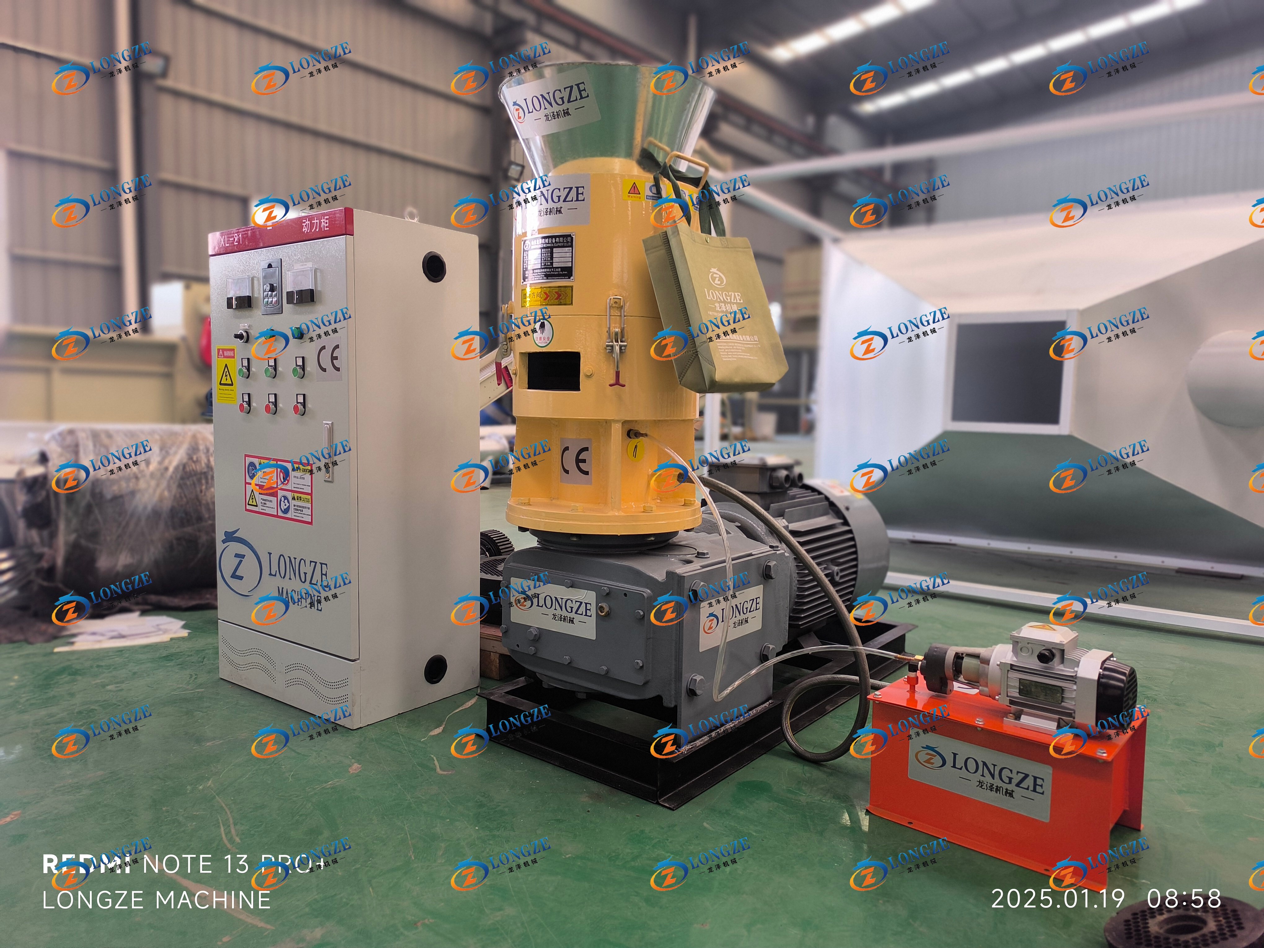 SHANDONG LONGZE ~ 37kw flat die pellet machine export Pakistan