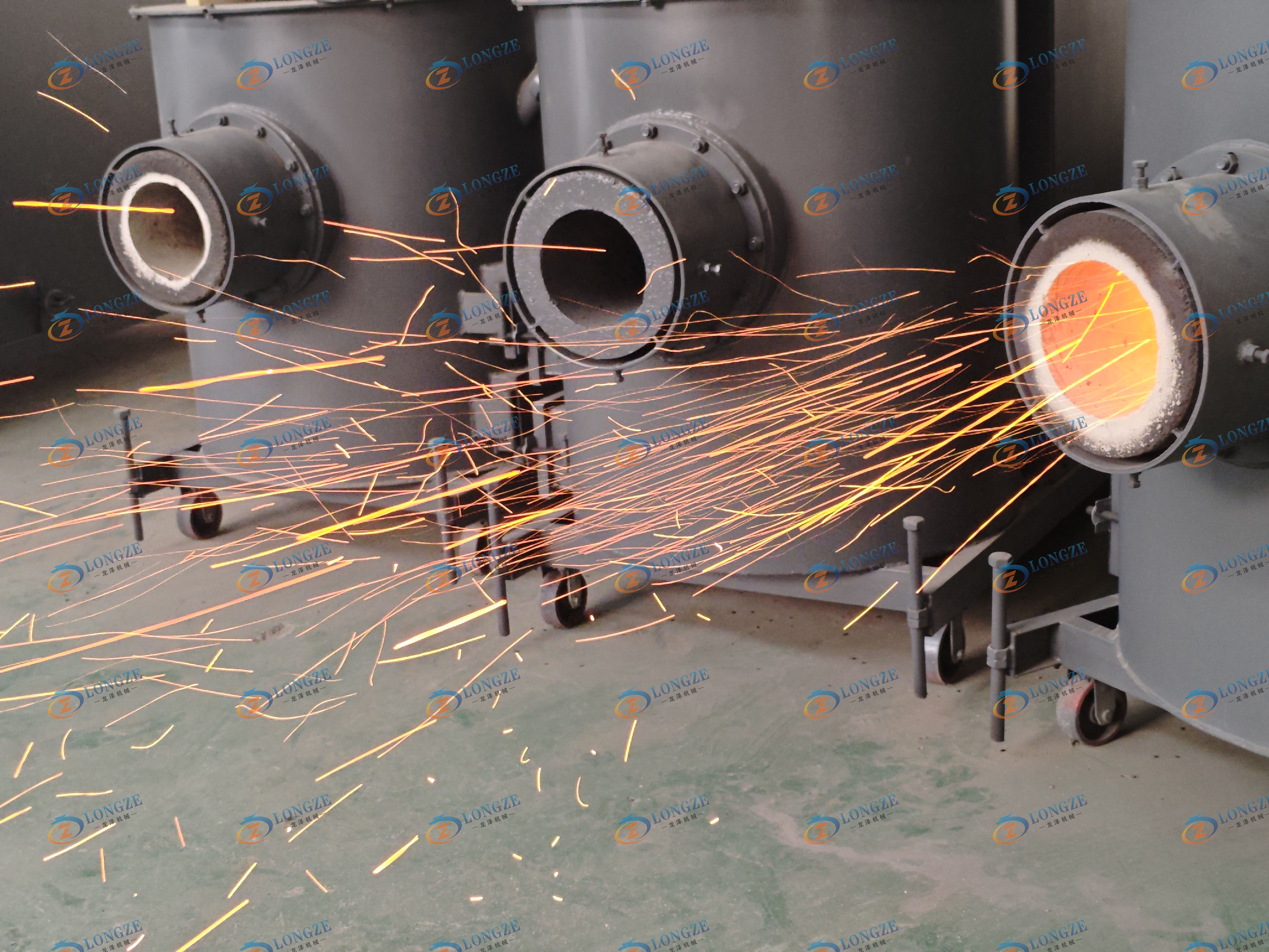 LONGZE 2 units fully automatic pellet burners sent 