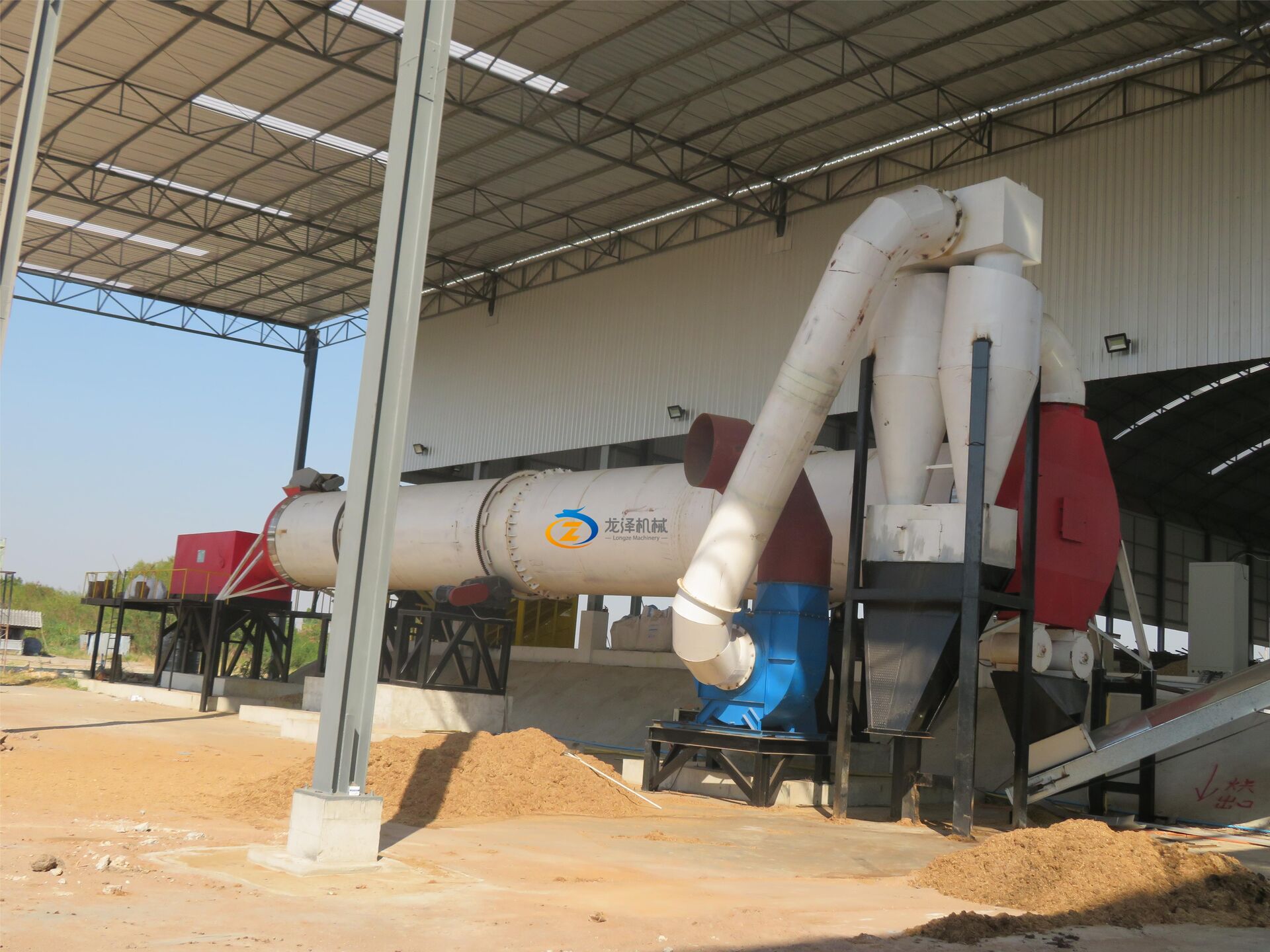 1.2x12m drum rotary dryer