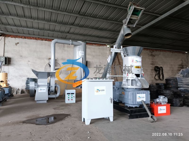wood pellet production simple line.jpg Send 30kw SKJ350 wood pellet machine and 15kw SG50 hammer mill to domestic customer