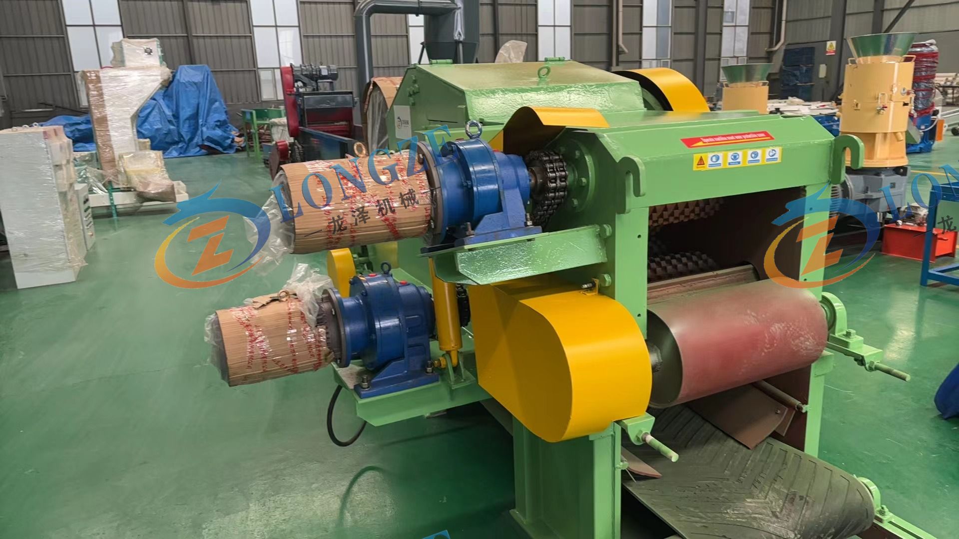 Working procedure of drum wood chipper