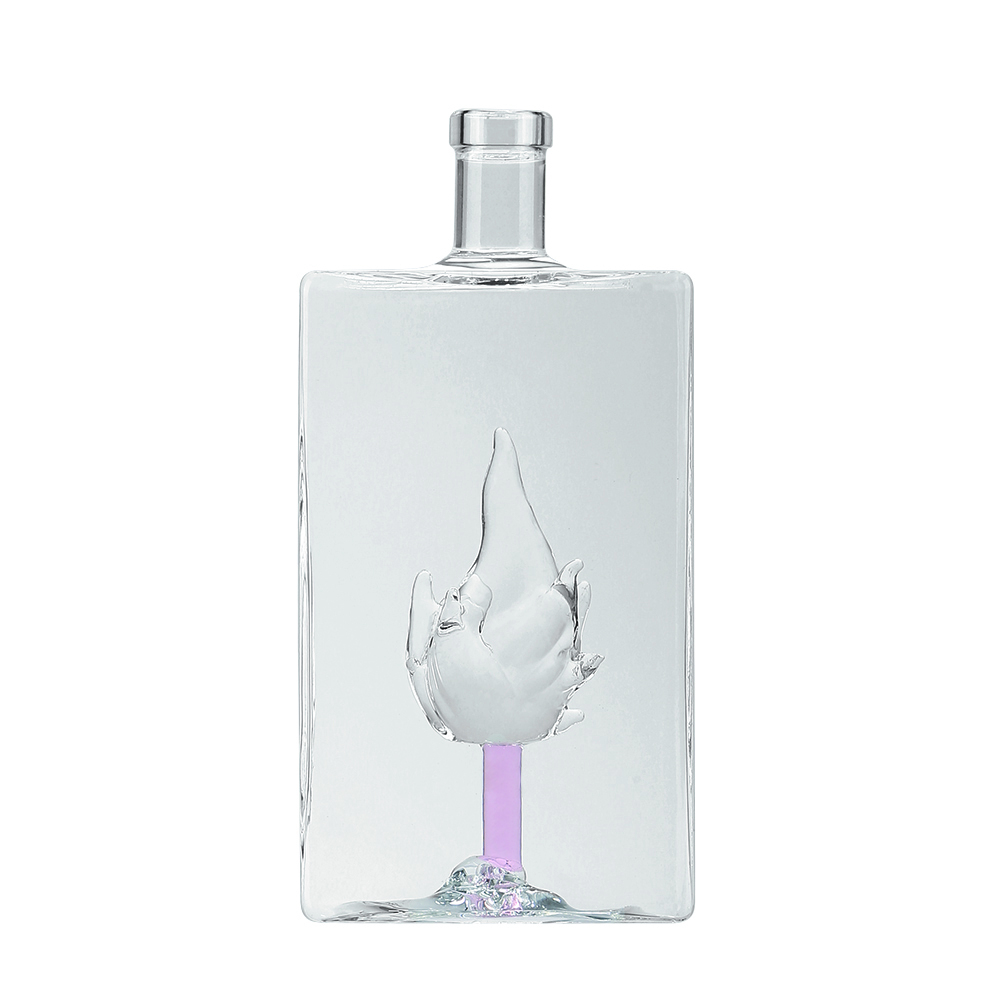 Flame glass bottle