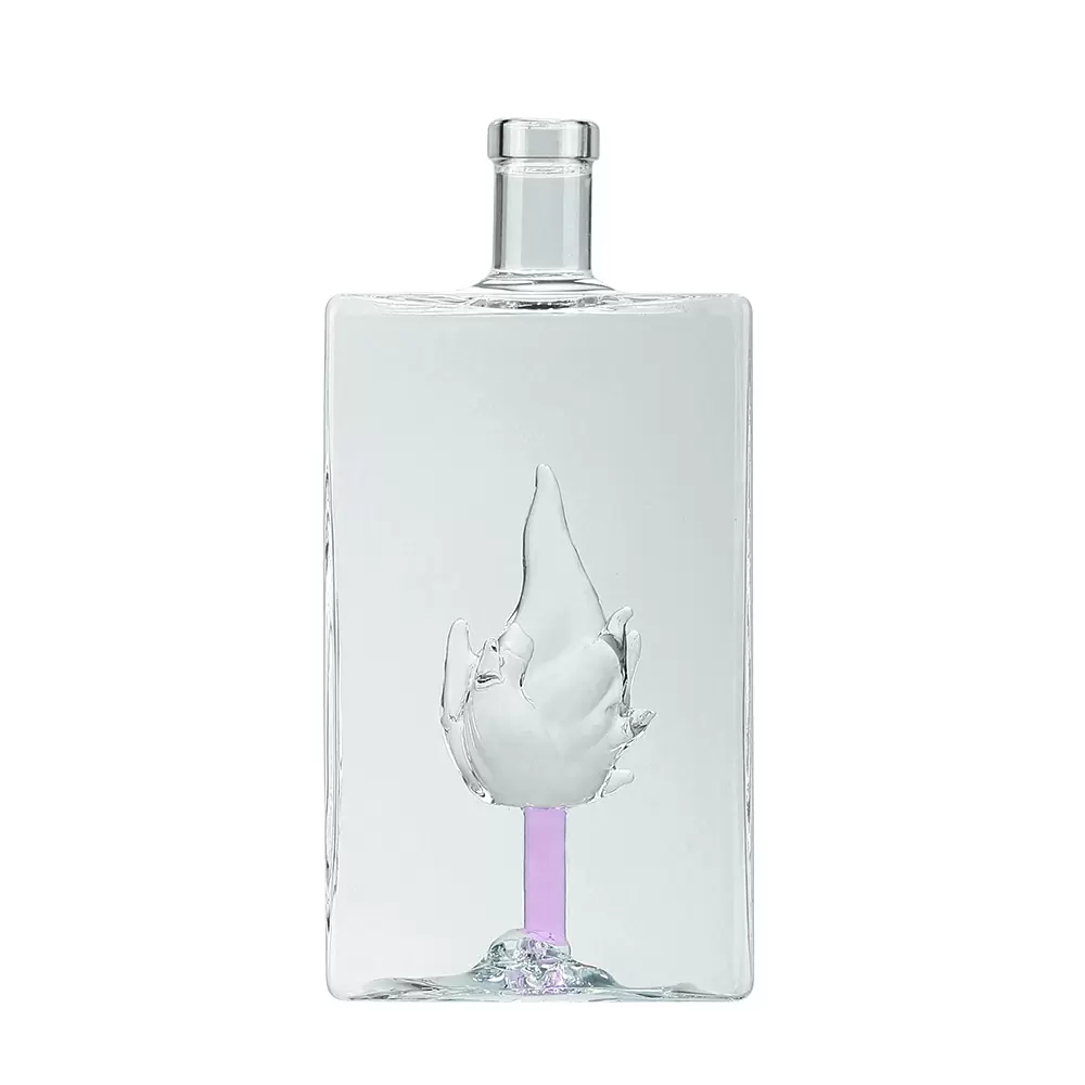Flame glass bottle