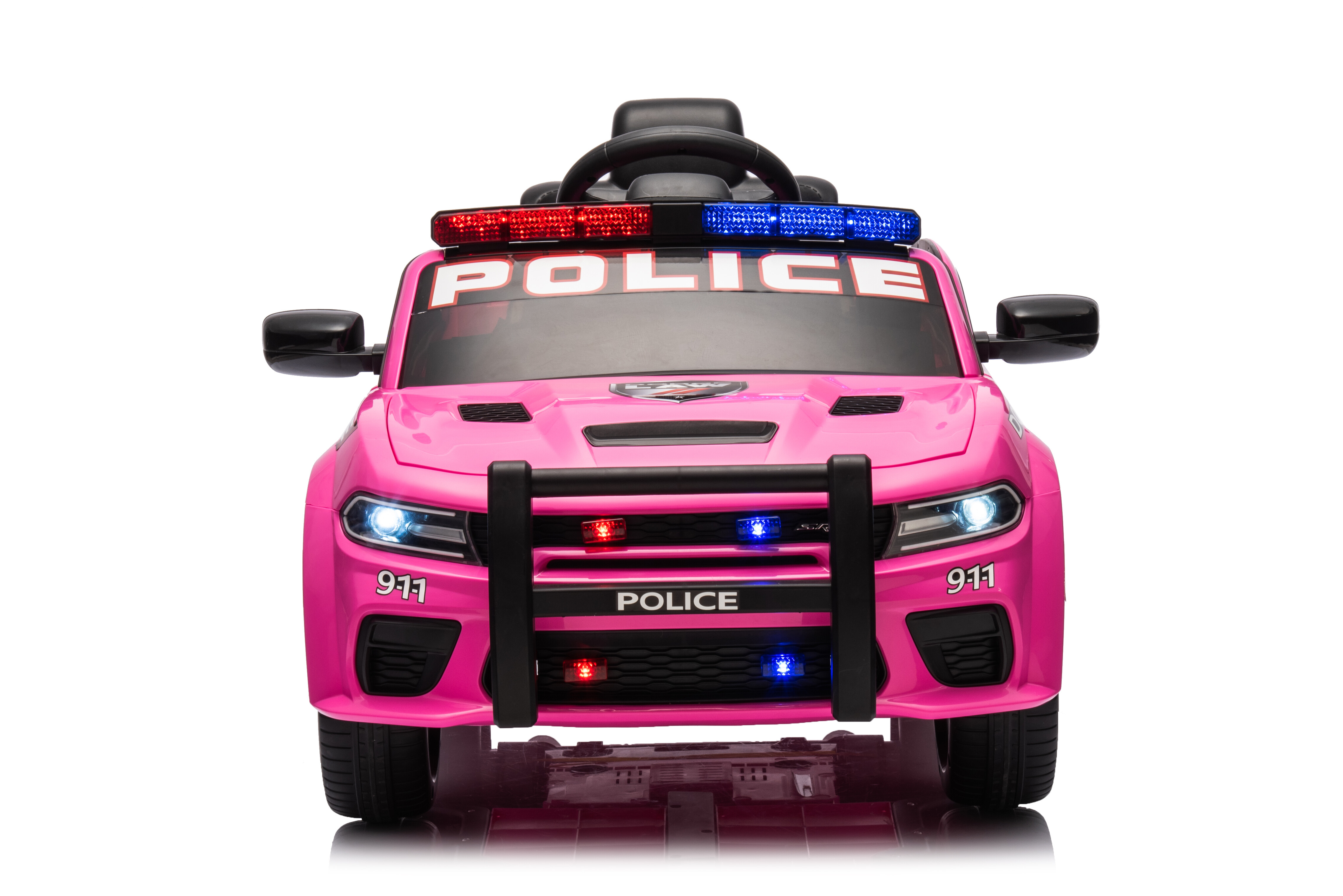 Dodge police car pink color ride on car with Remote Control toy car 