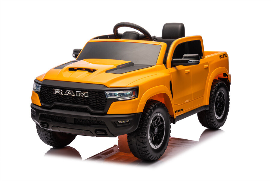 Licensed DODE RAM 12V Ride on Truck Electric Cars for Kids Ride on Car with Remote Control, LED Lights, MP3 Music, Back Storage, Battery Powered Electric Vehicle Car Toy