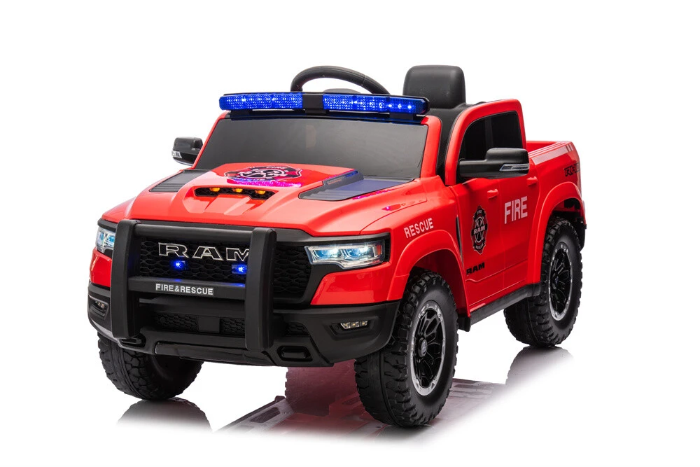 Fire Truck Ride on Toys by RAM Licensed 12V Electric Car for Kids to Drive Firetrucks Kids' Electric Vehicles w/Remote Control, Siren, Flashing Lights, Music, Gifts for Toddlers Boys Girls