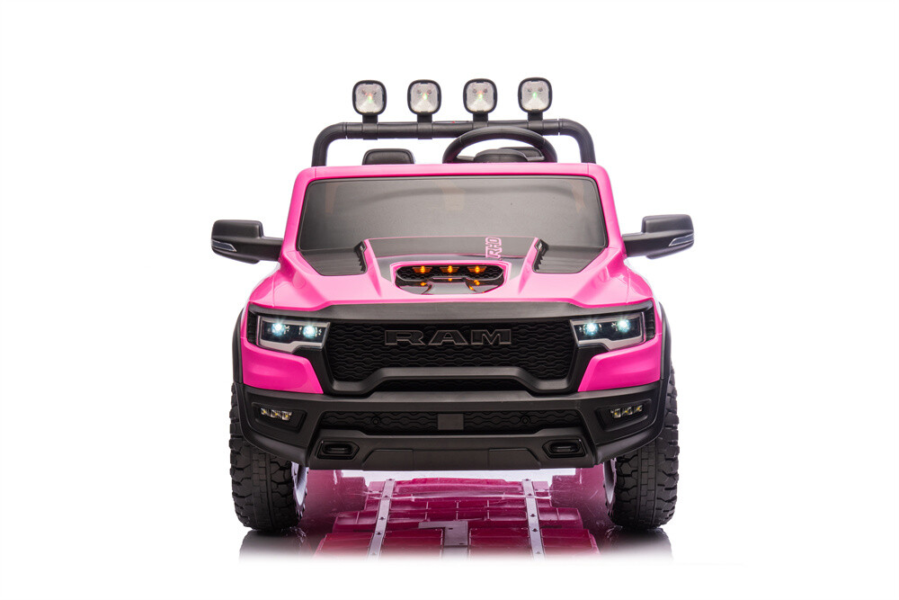 RAM 24V Kids Ride on Car With Two Seats, Electric Off-Road Truck With 4X4 motors, Spotlights and Frame,3-points Safety Belt,Power Vehicles Wheels for Boys Girls 