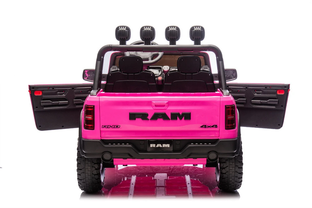 RAM 24V Kids Ride on Car With Two Seats, Electric Off-Road Truck With 4X4 motors, Spotlights and Frame, 3-points Safety Belt, Power Vehicles Wheels for Boys Girls 6