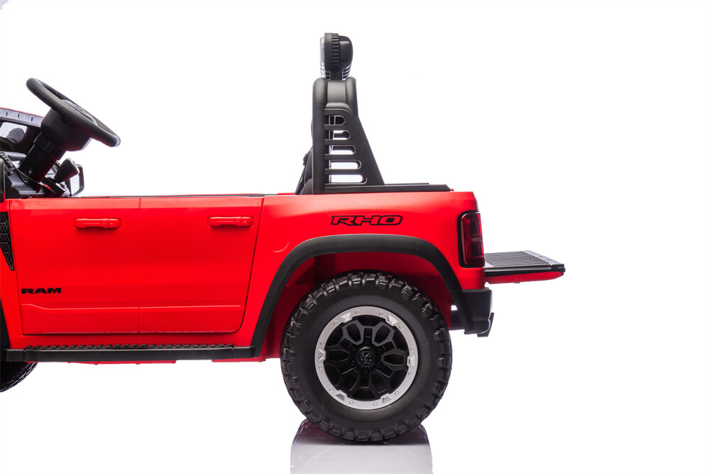 24V 10A RAM Kids Ride on Toy for Big Kids, 4WD 2 Seater Ride On Electric Vehilces with 4 Motors, Remote Control, 3-points Safety Belts,  Bluetooth, Pickup truck tailgate, Power Vehicles Wheels for Boys and Girls