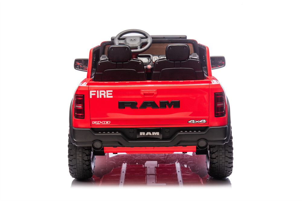 24V Fire Truck Ride on Toys Licensed RAM Fire Engine 4X4 Giant Firetrucks Firefighter Fireman Ride On Car with Remote Control, Siren-Call,Walkie-Talkies, Bluetooth,Openable Trunk for Toddlers