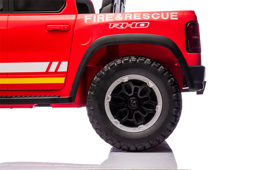 24V Fire Truck Ride on Toys Licensed RAM Fire Engine 4X4 Giant Firetrucks Firefighter Fireman Ride On Car with Remote Control, Siren-Call,Walkie-Talkies, Bluetooth,Openable Trunk for Toddlers
