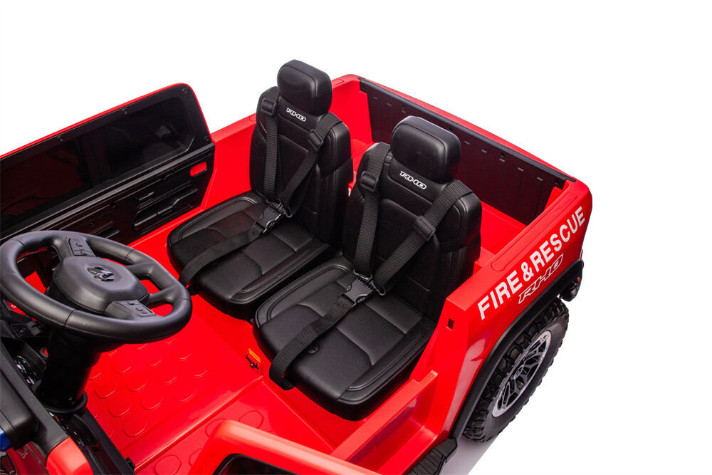 24V Fire Truck Ride on Toys Licensed RAM Fire Engine 4X4 Giant Firetrucks Firefighter Fireman Ride On Car with Remote Control, Siren-Call,Walkie-Talkies, Bluetooth,Openable Trunk for Toddlers