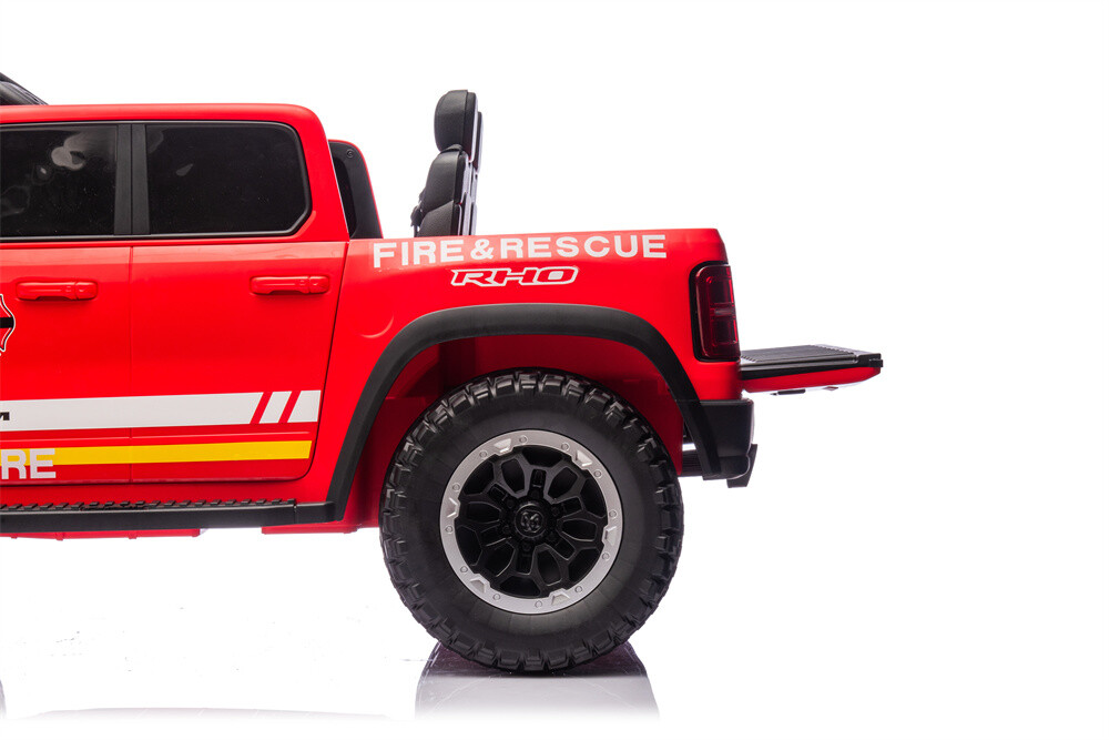 24V Fire Truck Ride on Toys Licensed RAM Fire Engine 4X4 Giant Firetrucks Firefighter Fireman Ride On Car with Remote Control, Siren-Call,Walkie-Talkies, Bluetooth,Openable Trunk for Toddlers