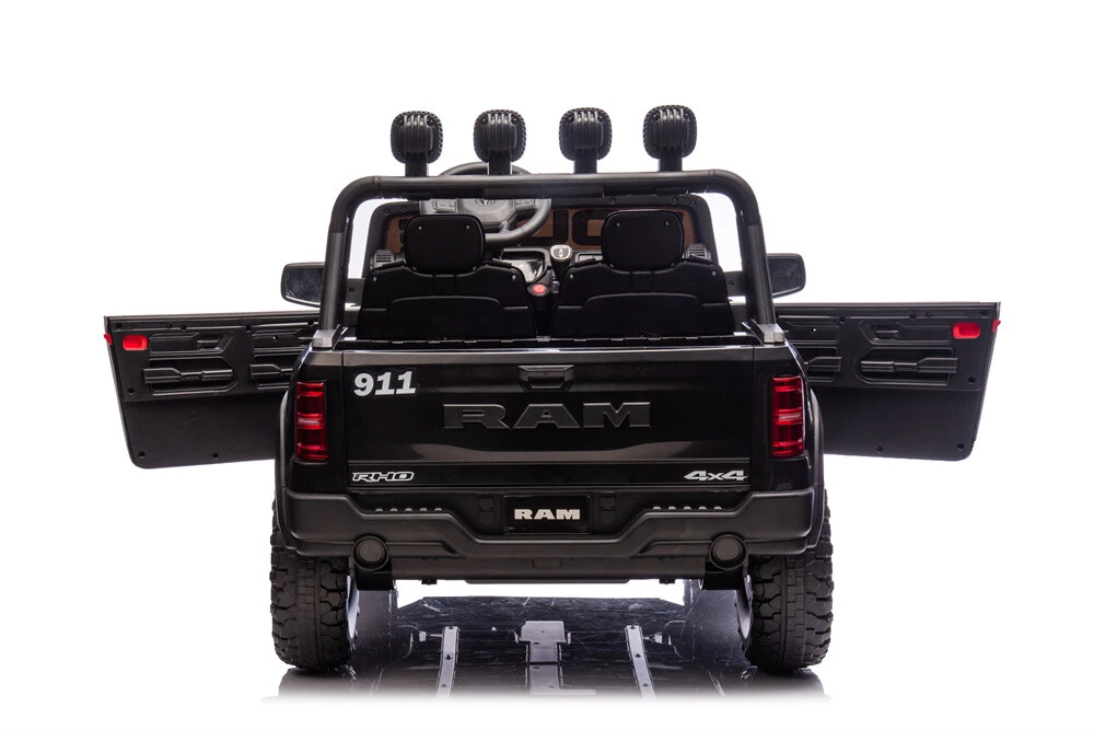 RAM Police Cars for Kids Electric Car 24V Childrens Powered Ride Ons for Toddlers Cop Cars with Parental Remote Control, Siren, Flashing Lights, Music, Bumper Guard, Openable Trunk, Spotlights and Frame 4