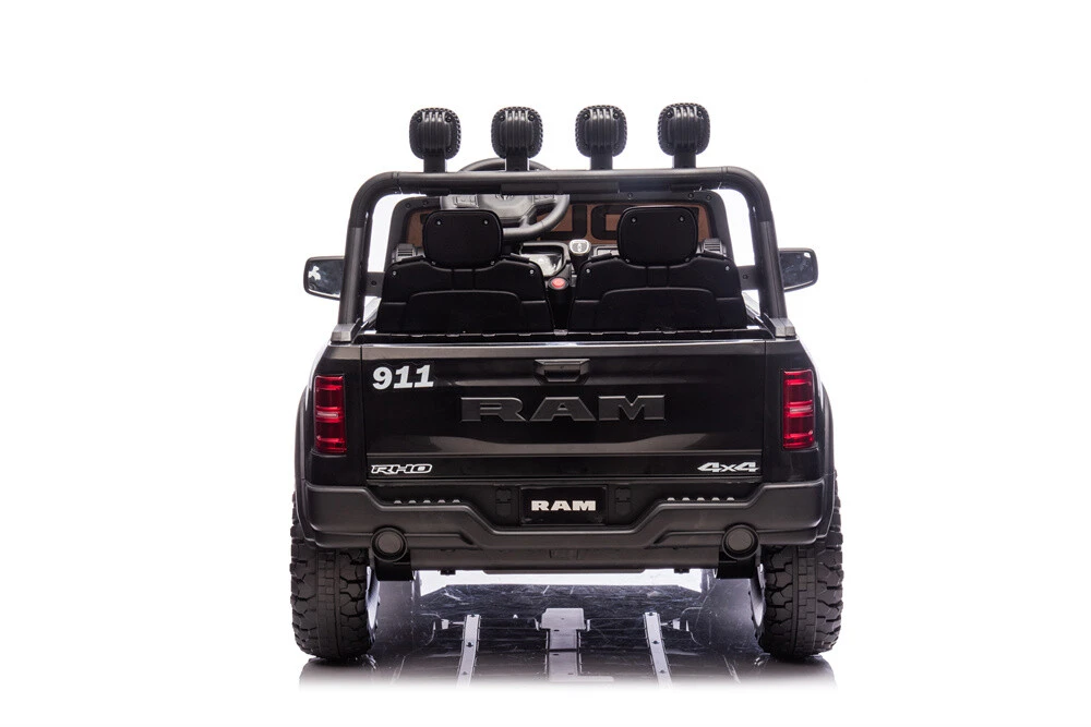 RAM Police Cars for Kids Electric Car 24V Childrens Powered Ride Ons for Toddlers Cop Cars with Parental Remote Control, Siren, Flashing Lights, Music, Bumper Guard, Openable Trunk, Spotlights and Frame 6