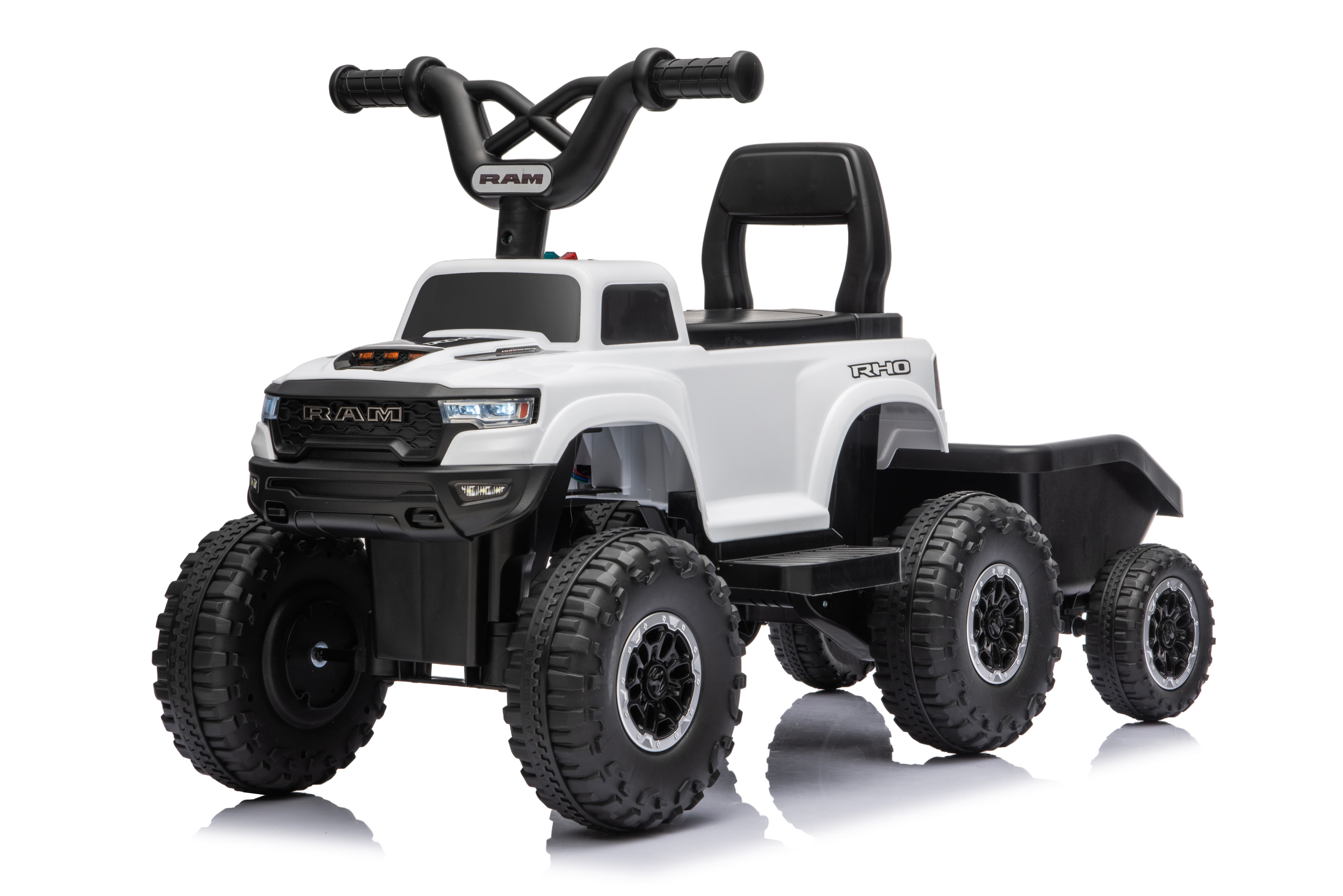 Factory Wholesale RAM Licensed Kids Ride on Truck, 6 Wheels Kids Ride On Car with Trailer, Children Battery Operated Electric Vehicle for Importers