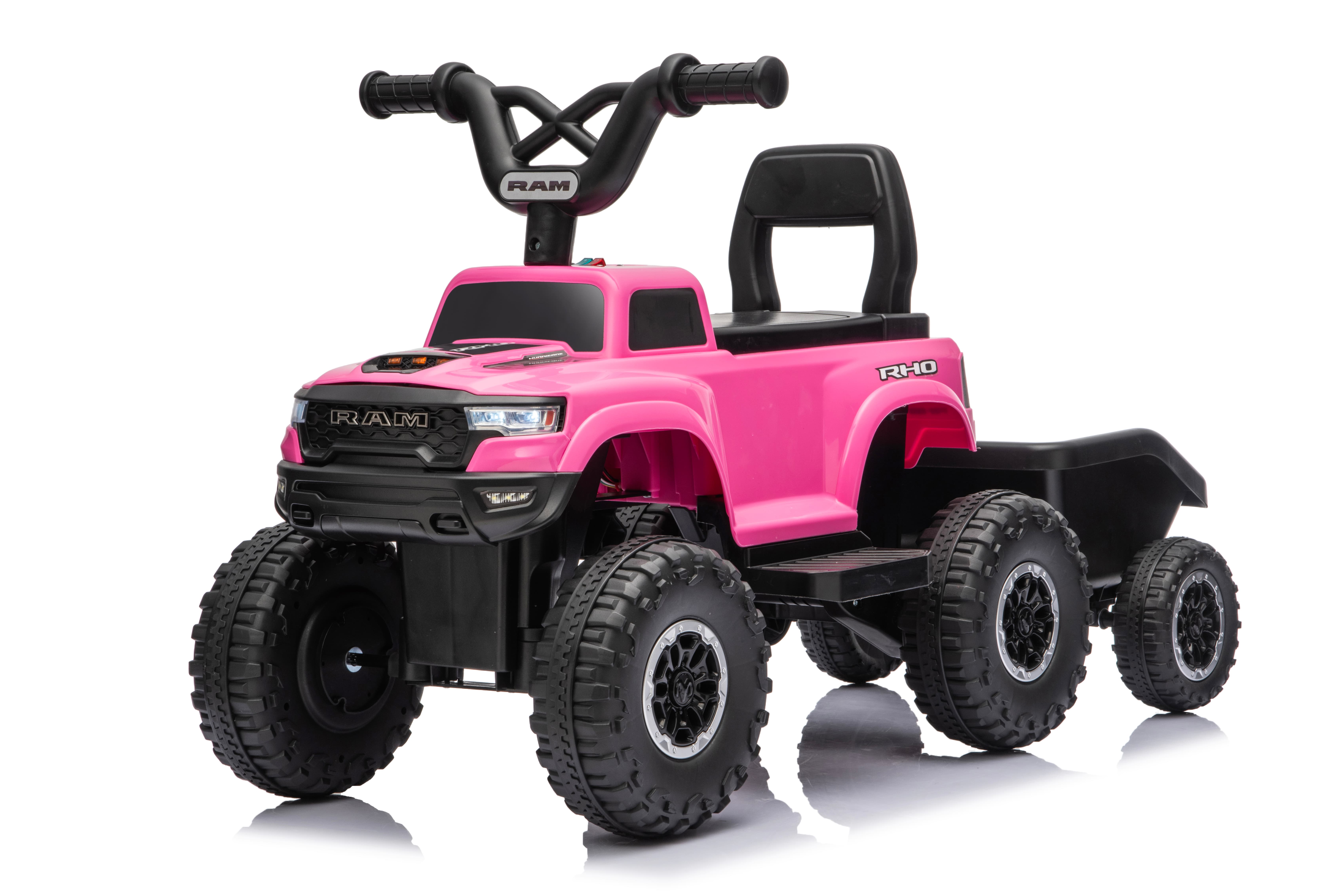 Licensed RAM 1500 RHO Kids Ride On Car with Trailer, 6-Wheel Electric Kids Toy Truck, Wholesale Children Electric Kids Car Factory
