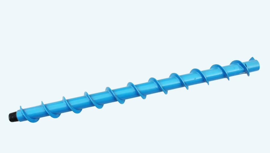 Spiral geological drill rod