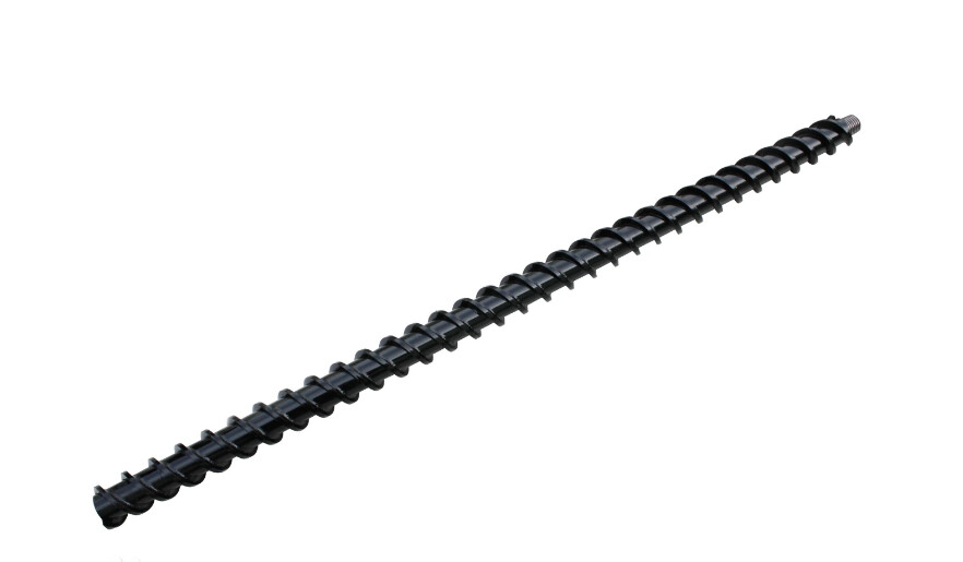Spiral geological drill rod