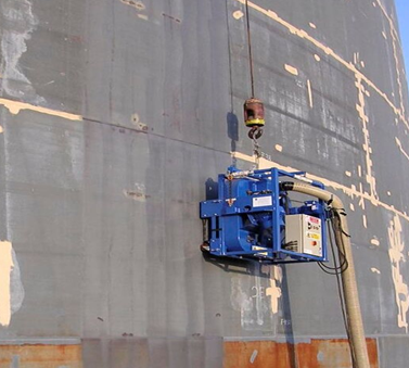 Vertical mobile shot blasting machine 