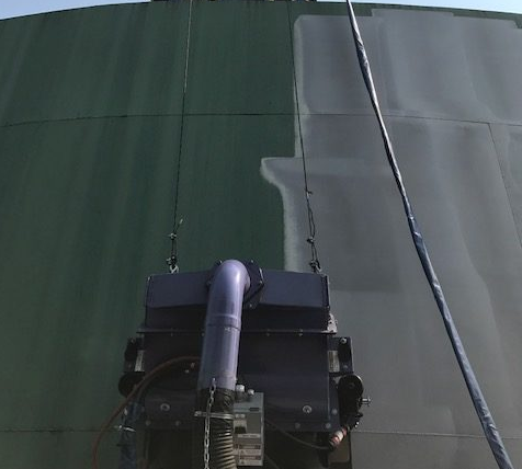 Vertical mobile shot blasting machine 