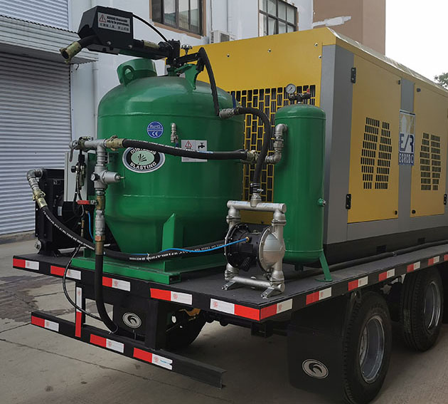 Mobile dustless blasting system(double tank)