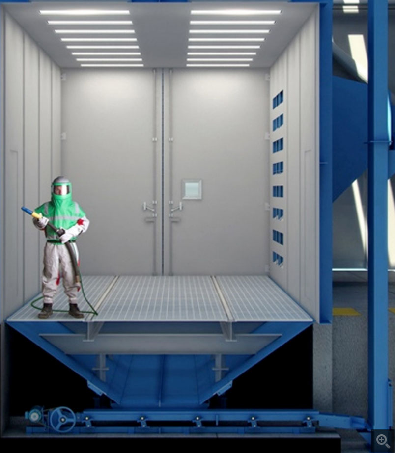 Sand blasting booth