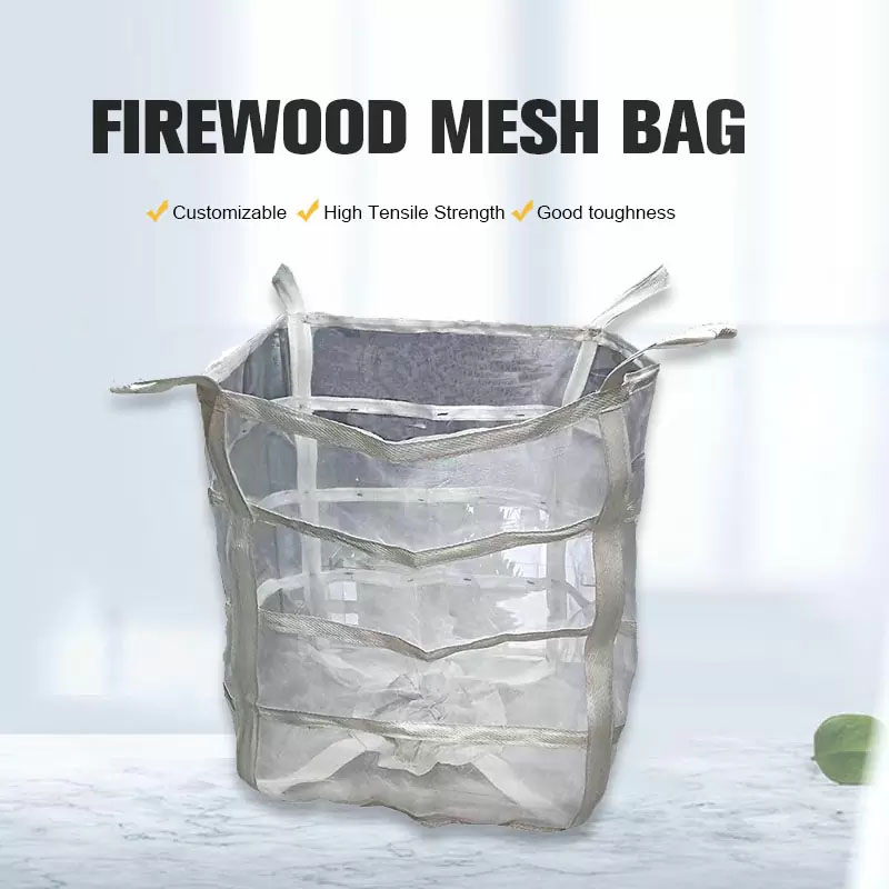 Breathable Ventilated Big Bulk Bag Firewood Sack For Wood Onion Big Mesh Net Packing