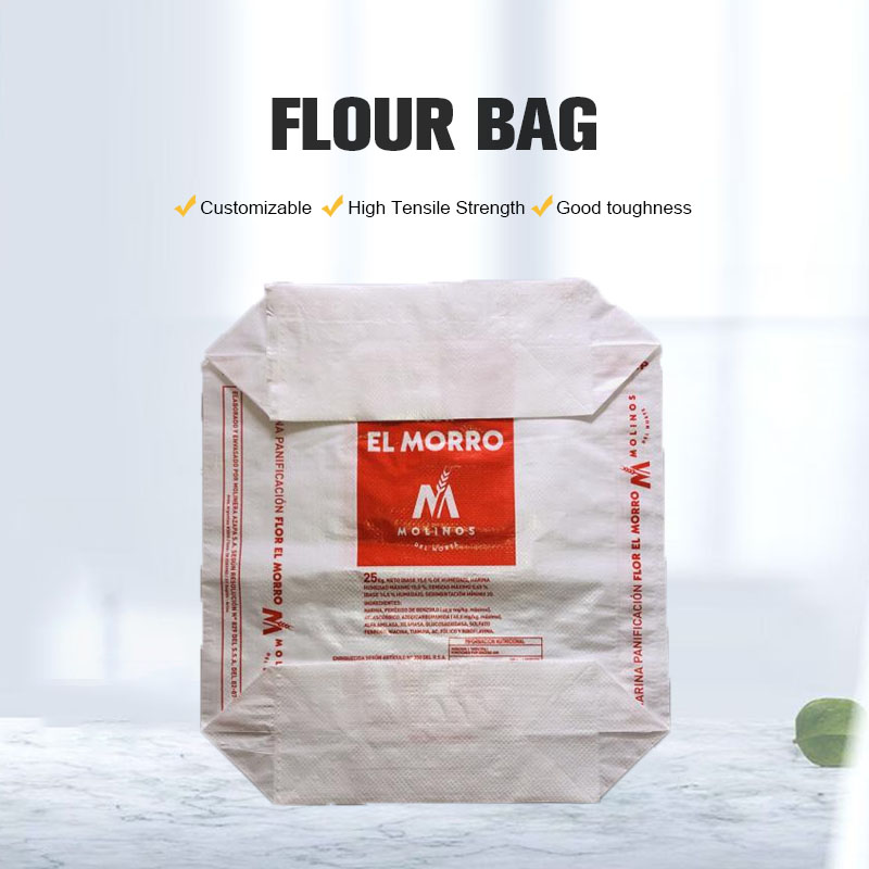 PP woven white flour valve bag for filling with block bottom