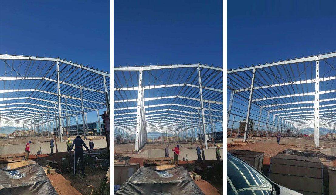 The main frame of the 11,000m warehouse purchased by a Mauritius customer has been completed