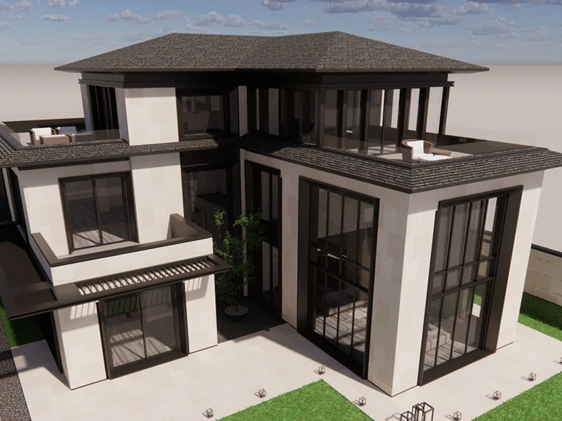 Prefab Light Steel Frame Modular Villa House Economic Light Steel Structure Customlized Apartment Housing Factory Manufacture