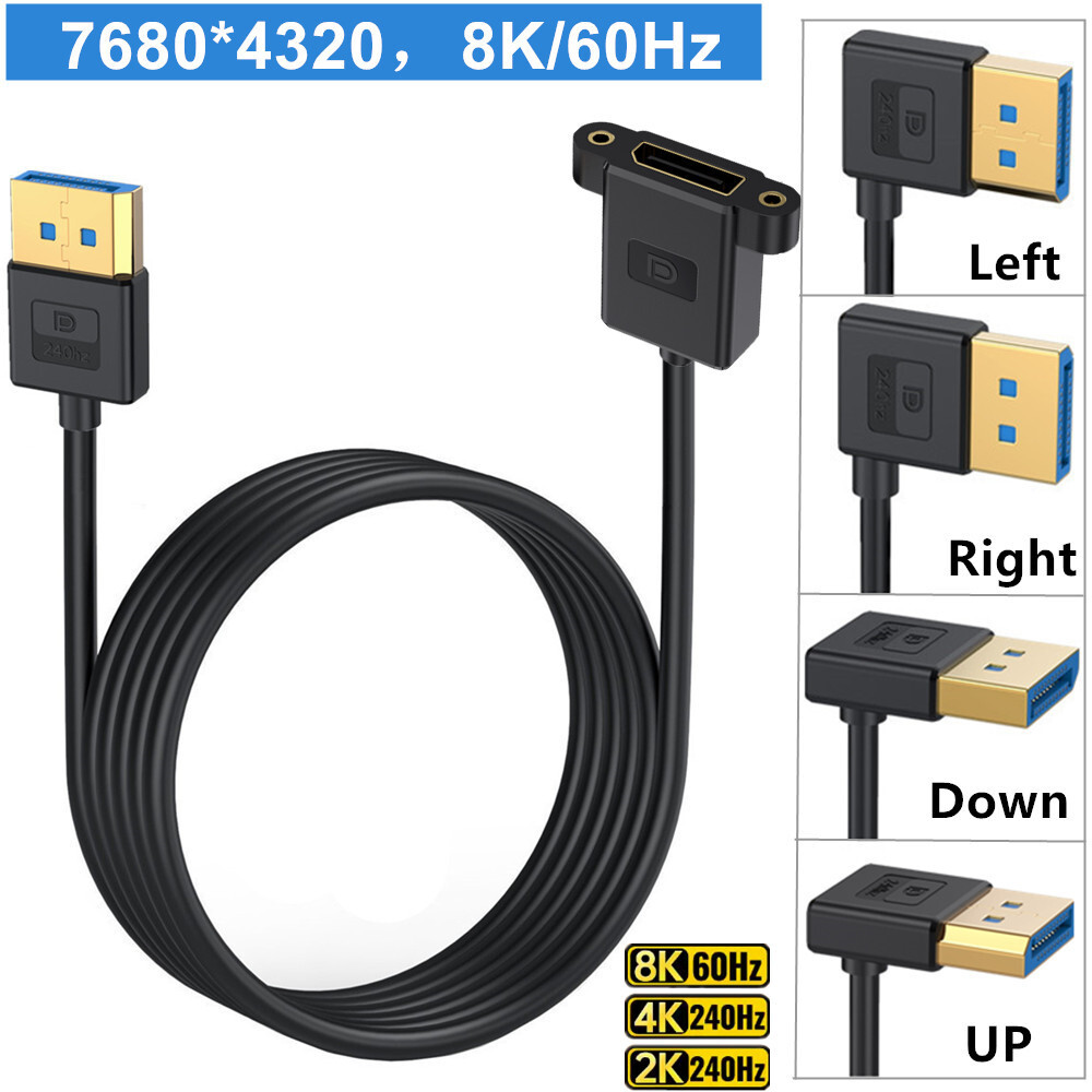 Right angle Displayport cable support 8K DP Cable DisplayPort 1.4 High Quality 8K@60Hz 4K@240Hz